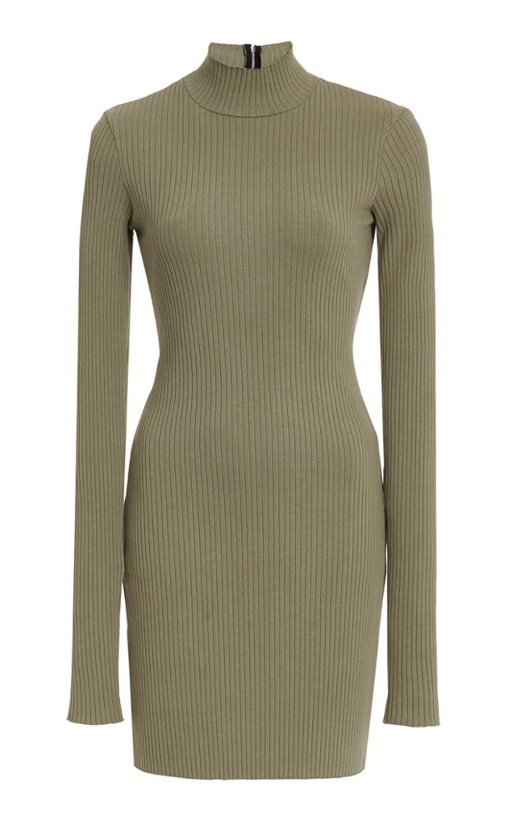 Cotton Citizen Ibiza Mock-neck Ribbed Stretch-cotton Mini Dress