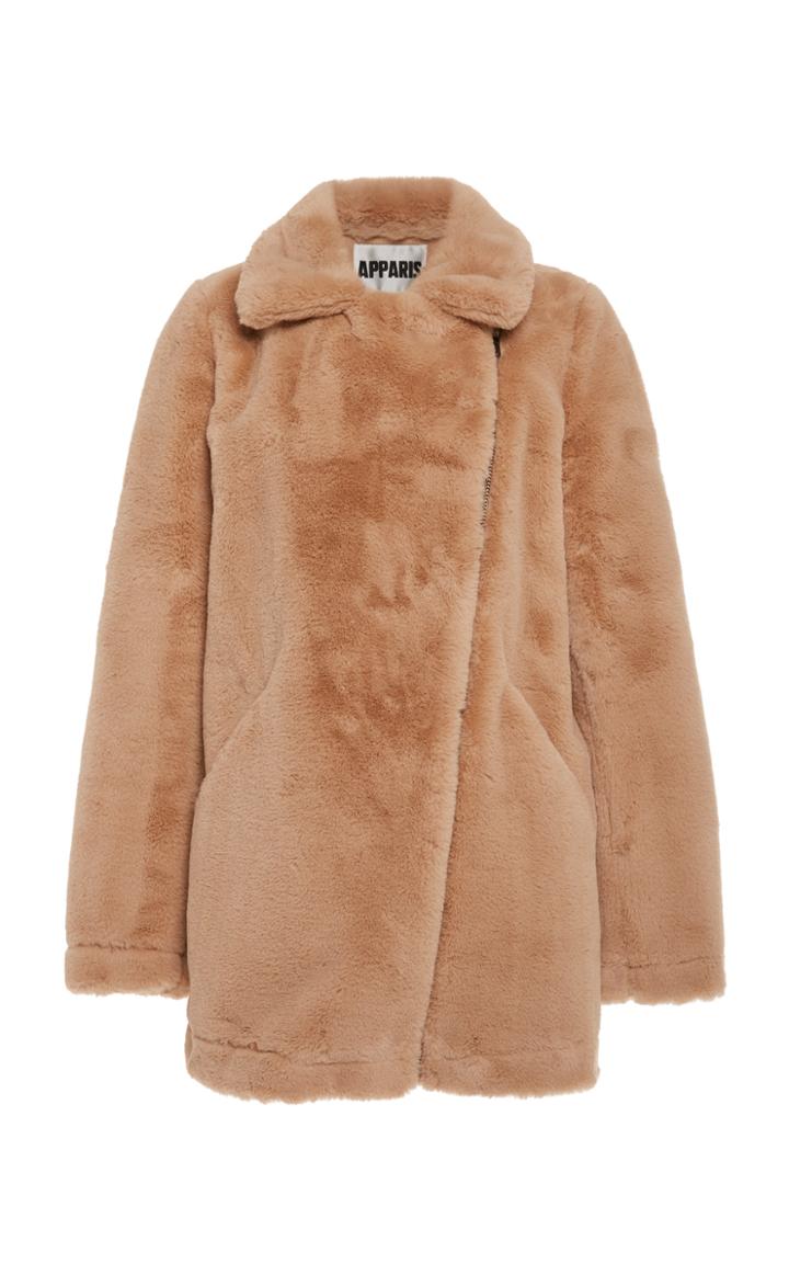 Apparis Rose Collared Faux Fur Jacket