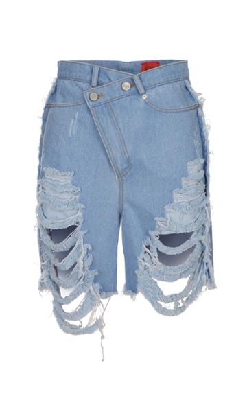 Kye Back Star Embroidery Denim Washing Trousers