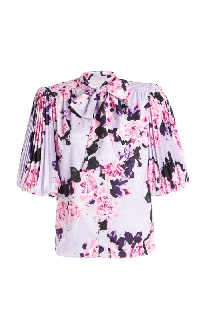 Moda Operandi Erdem Madelyn Floral Tie-neck Shirt