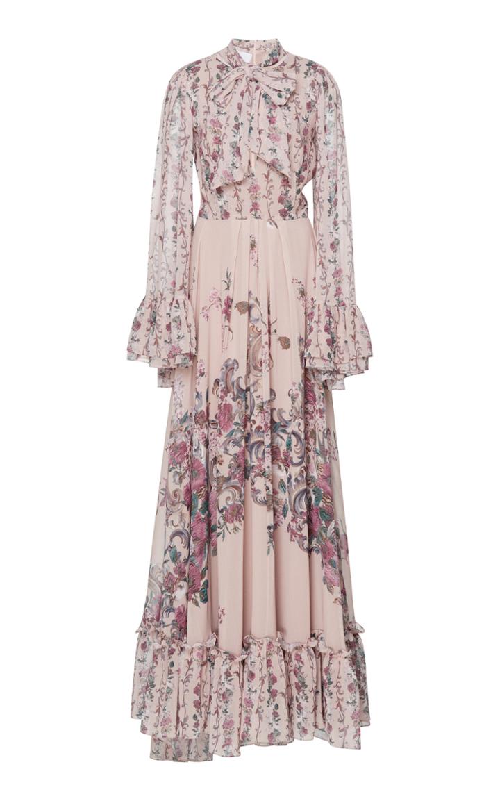 Luisa Beccaria Georgette Printed Flowers Dress