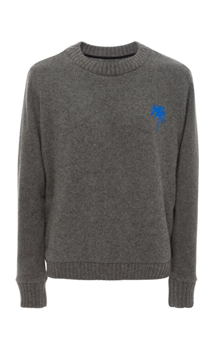 The Elder Statesman M'o Exclusive Embroidered Cashmere Sweater