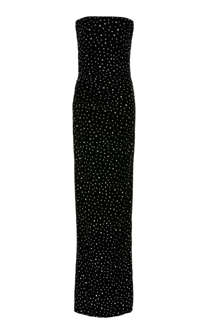 Christian Siriano Crystal Velvet Strapless Column Gown