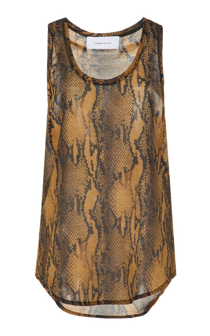 Current/elliott Bermuda Printed Cotton-silk Tank Top