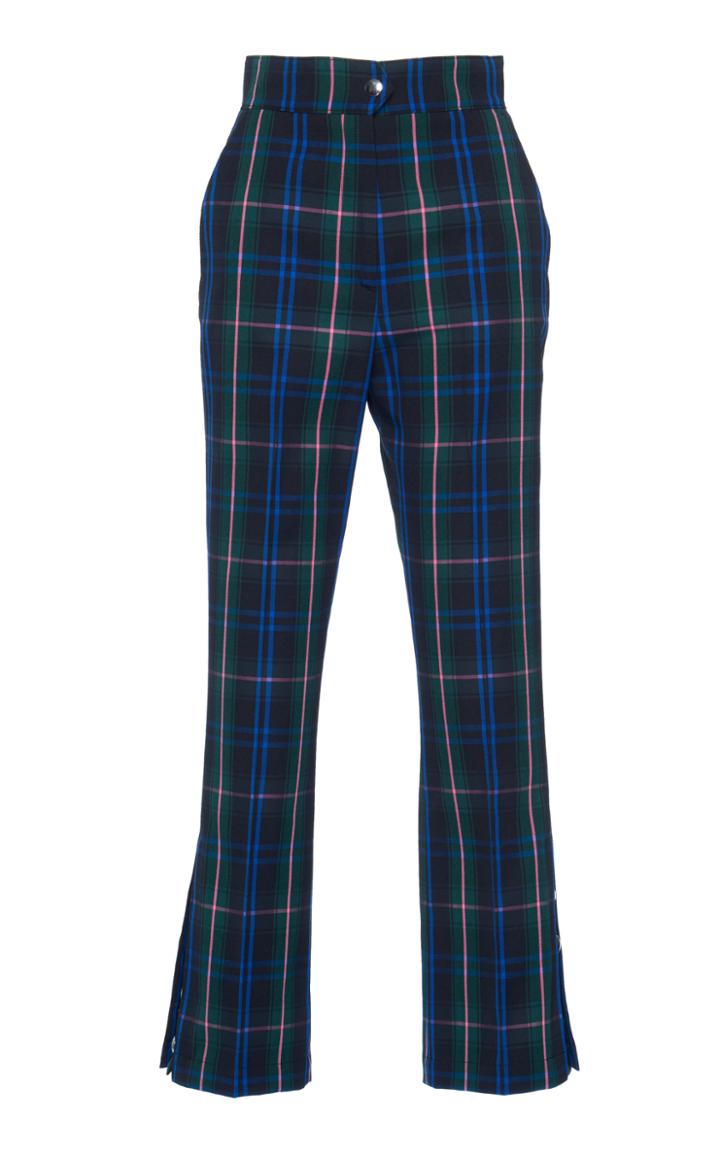Msgm Plaid Cropped Pant