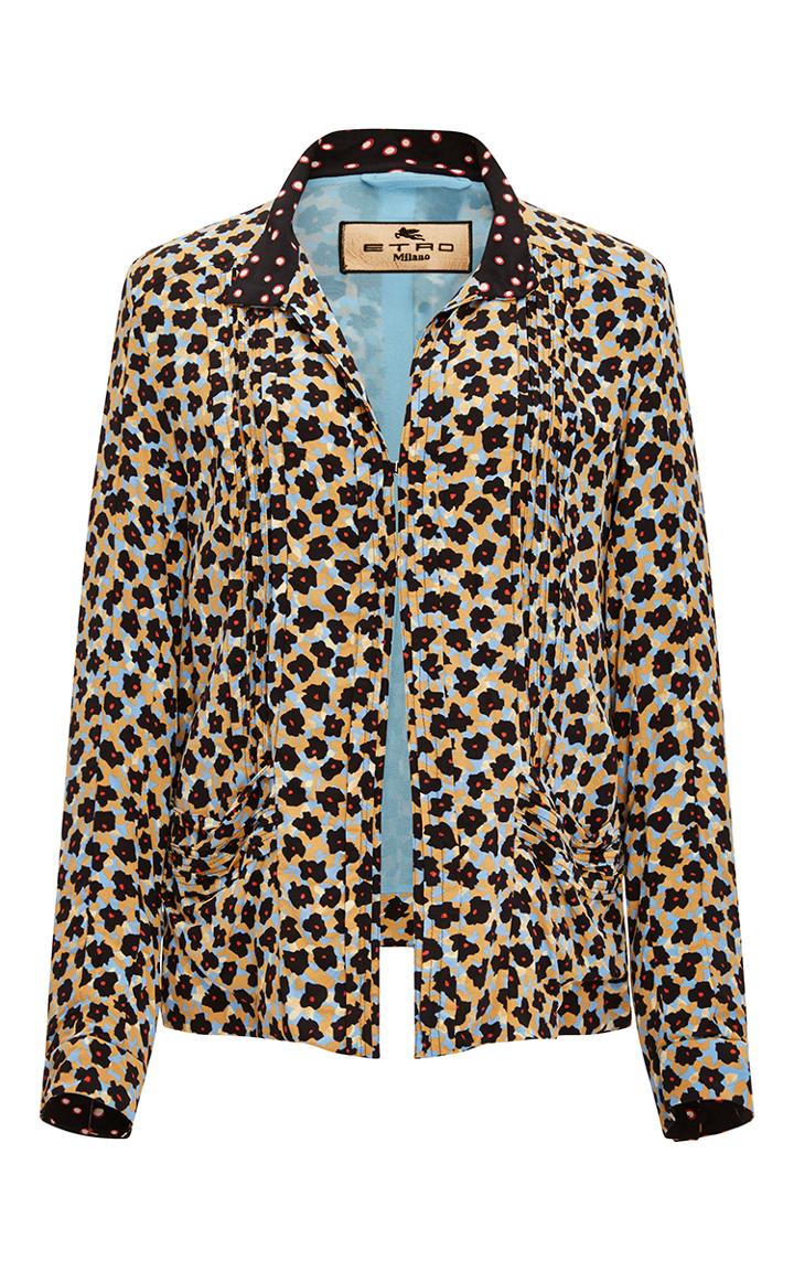 Etro Snow Leopard Silk Jacket