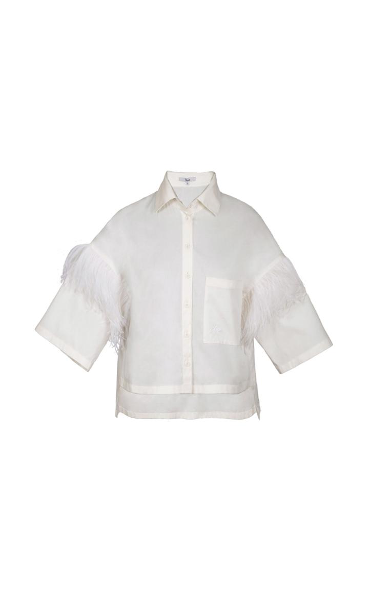 Yanina Demi Couture Feather Detailed Shirt