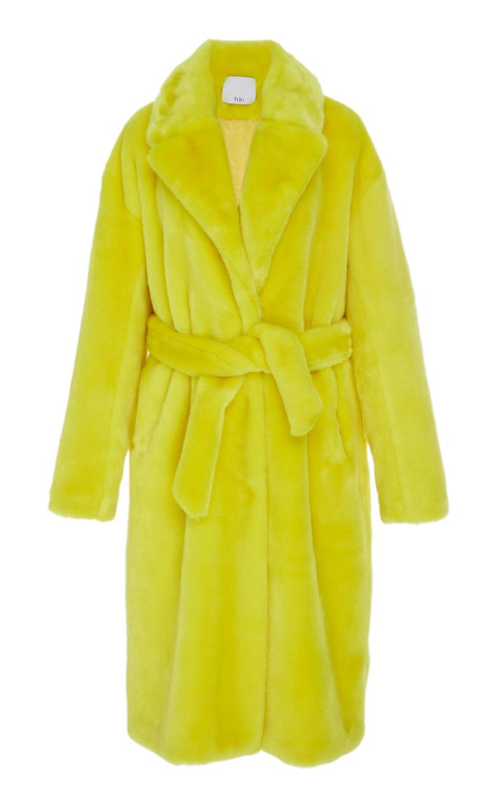 Tibi Luxe Faux Fur Trench