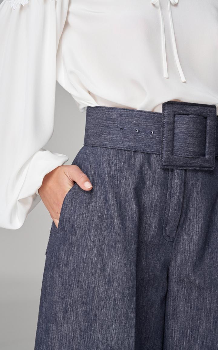 Moda Operandi Carolina Herrera Large Square Buckle Denim Belt