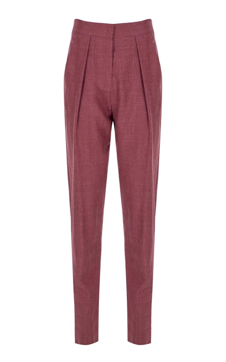 Moda Operandi Zeynep Aray Pleated Mlange Straight-leg Pants