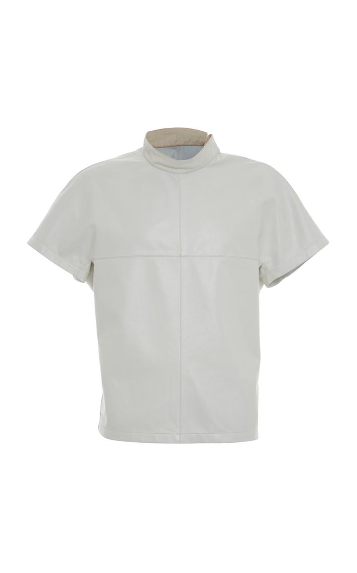 Salvatore Ferragamo Leather Pullover Shirt
