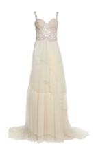 Sandra Mansour Tambour De Ville Embroidered Crepe And Tulle Gown