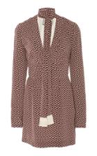 Alexis Pamila Tasseled Tie-neck Geo-print Mini Dress