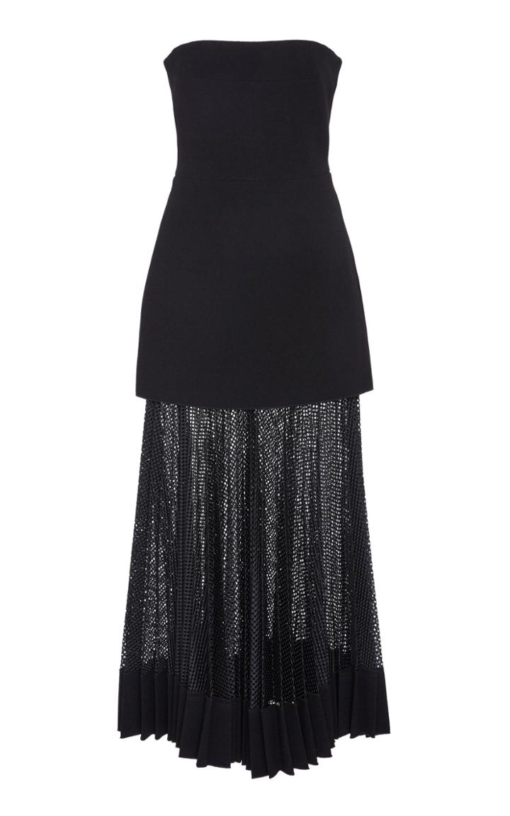 Dion Lee Strapless Pleated Net Dress