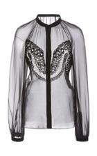 Moda Operandi Gabriela Hearst Gia Lace-trimmed Silk Georgette Top