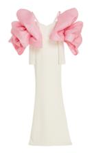 Christian Siriano Pink Organza Bow Sleeve Gown