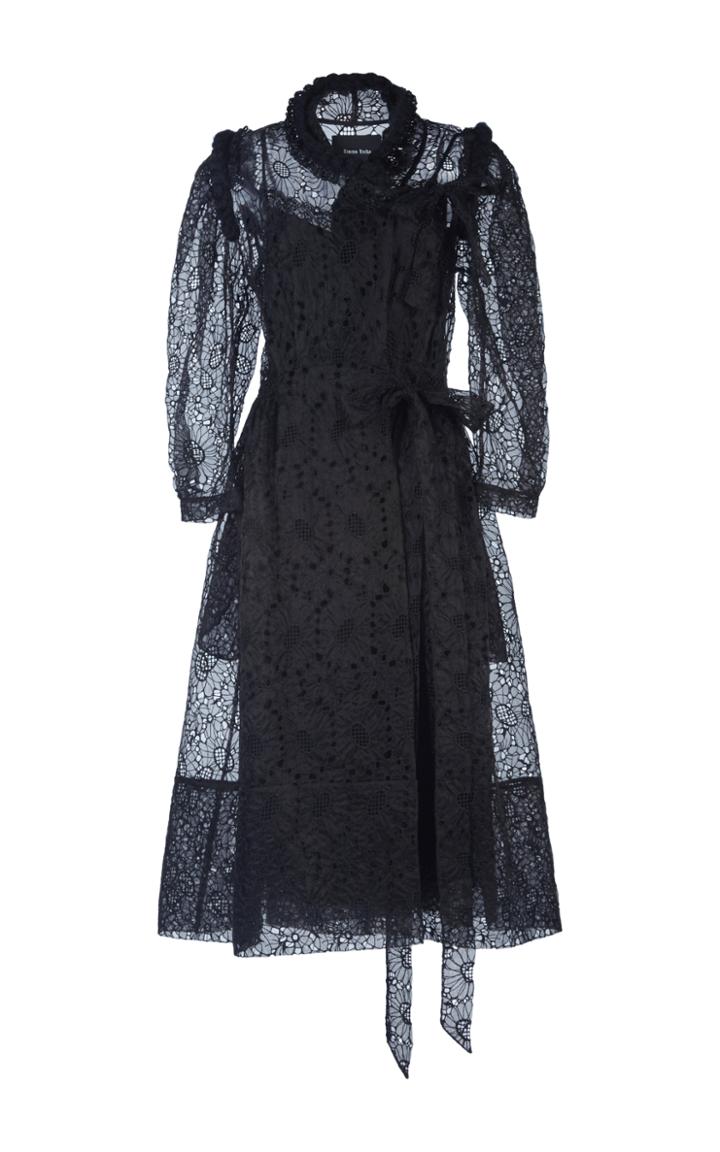 Simone Rocha Bead And Wool Braid Embellished Midi Dress