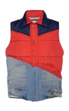 Greg Lauren 50/50 Denim Puffy Vest