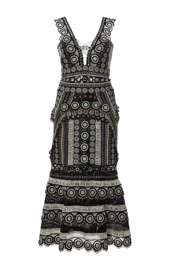 Jonathan Simkhai Gladiator Embellished Trumpet Dress