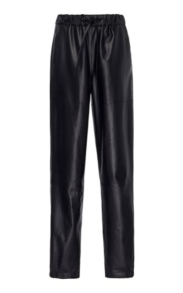 Cyclas Leather Gathered Pants