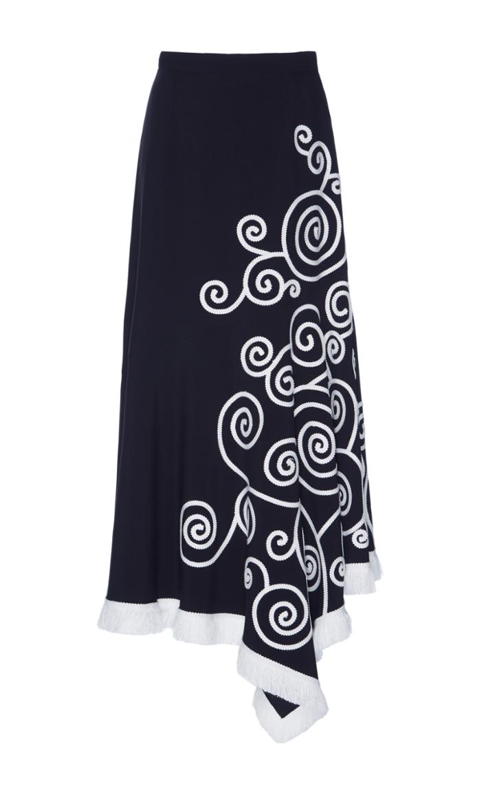 Andrew Gn Embroidered Asymmetrical Midi Skirt