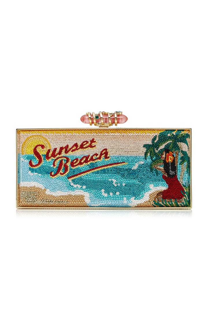 Judith Leiber Couture Large Coffered Rectangle Sunset Beach Clutch