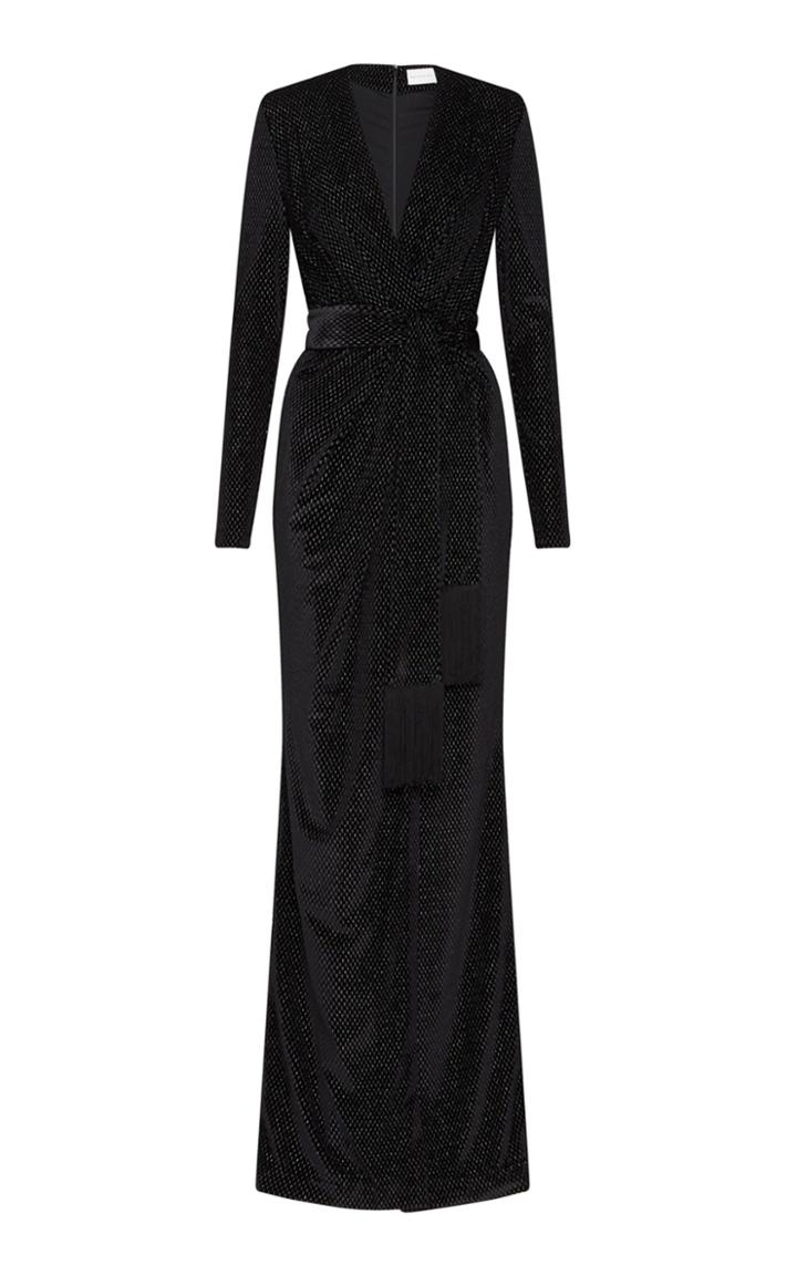 Moda Operandi Rebecca Vallance Viper Belted Metallic Velvet Gown