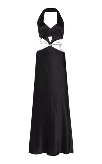 Moda Operandi Michael Lo Sordo Alexa Crystal-embellished Satin Wrap Dress