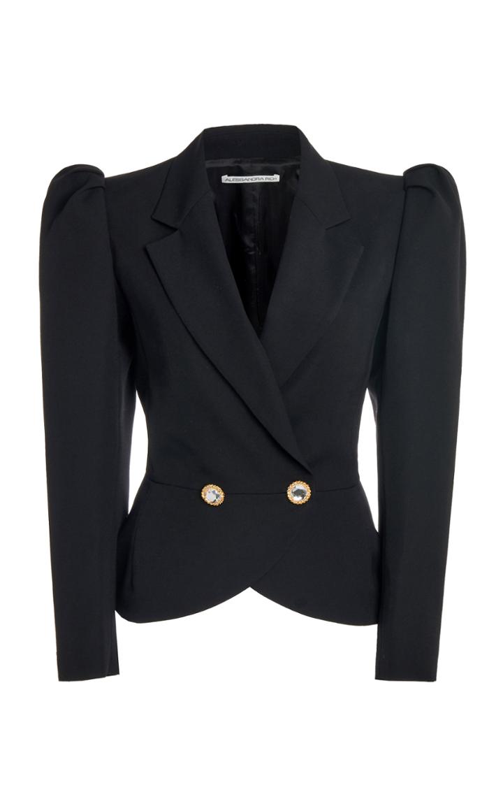 Moda Operandi Alessandra Rich Light Wool Double Breasted Jacket