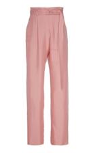 Sally Lapointe Belted Pleated Twill High-rise Straight-leg Trousers