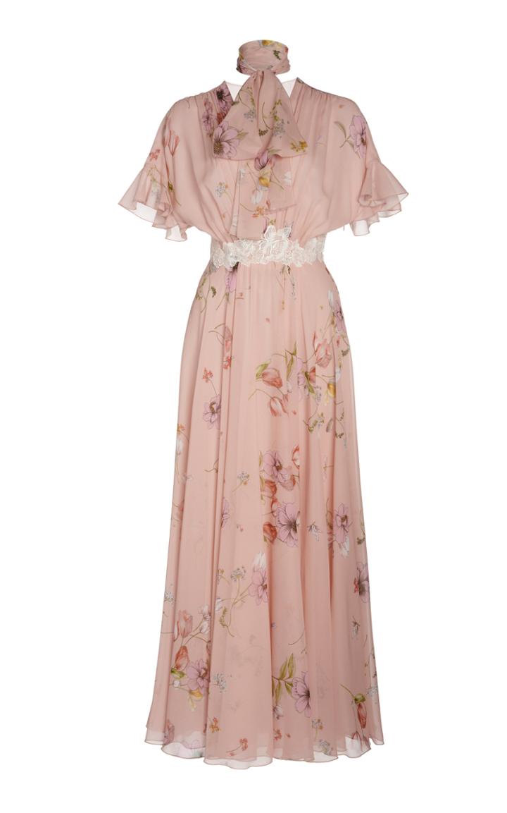 Moda Operandi Giambattista Valli Floral Georgette Tie-neck Maxi Dress