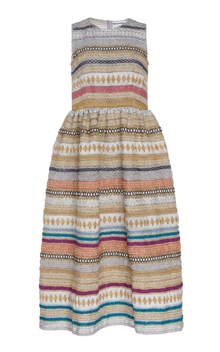 Molly Goddard Ortero Embellished Stripe Dress