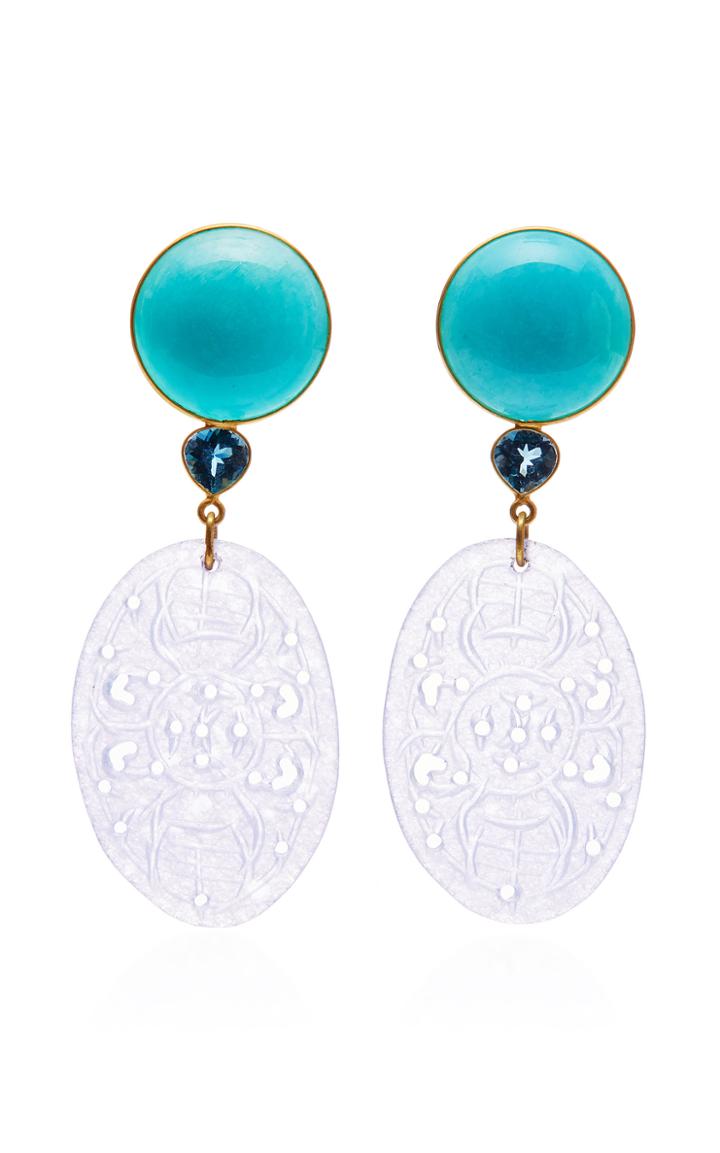 Bahina One-of-a-kind Carved Quartz Earrings