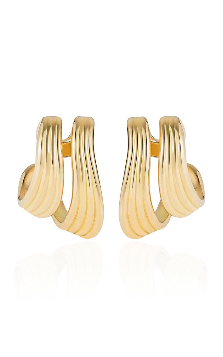 Fernando Jorge Stream Lines 18k Yellow Gold Hoops