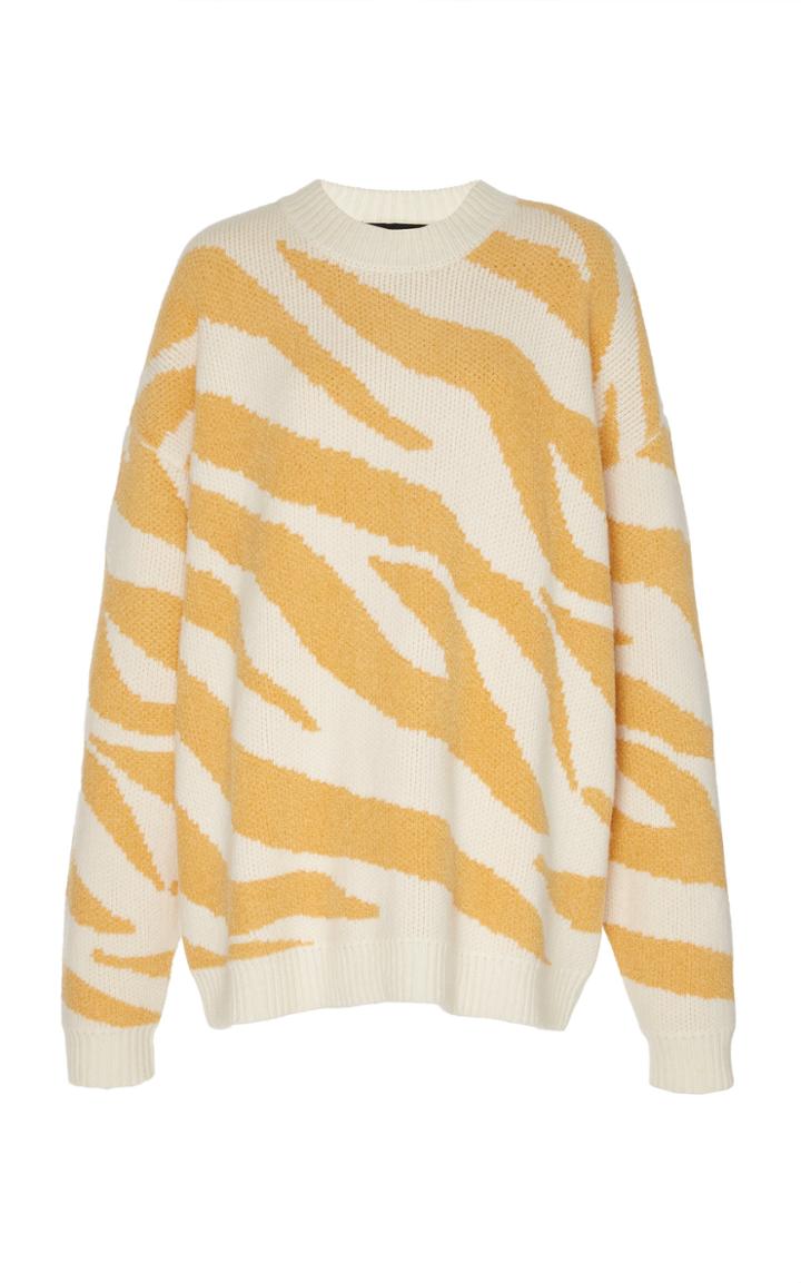Moda Operandi Sally Lapointe Oversized Zebra-printed Wool-silk Blend Sweater Size: X