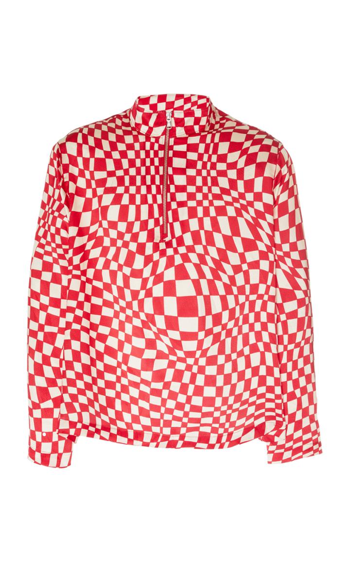 The Elder Statesman Betony Half Zip Collared Shirt