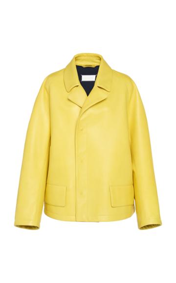 Maison Margiela Yellow Bonded Glove Leather Jacket