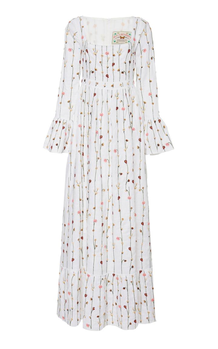Moda Operandi Agua By Agua Bendita Curuba Enredadera Embroidered Maxi Dress Size: Xs