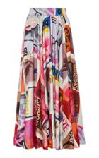 Zimmermann Wavelength Pleated Silk Skirt