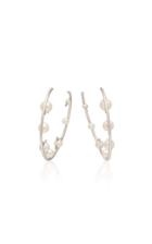 Lauren X Khoo 18k White Gold, Diamond And Pearl Hoop Earrings