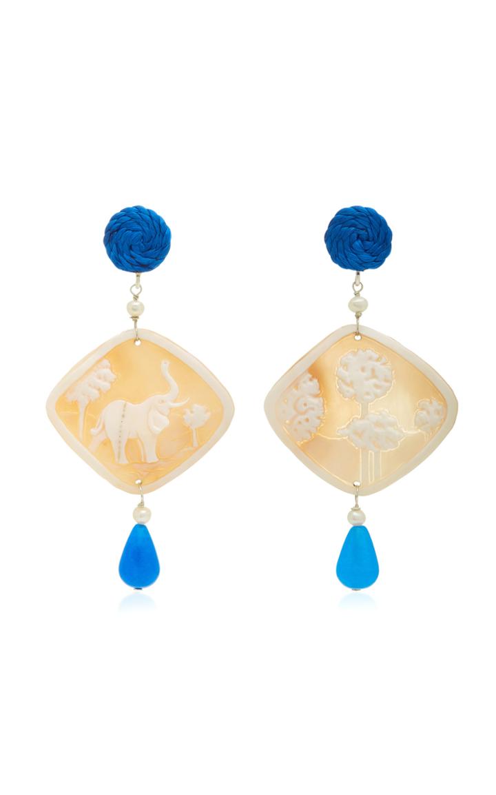 Anna E Alex Shell, Stone And Silver-plated Earrings
