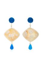 Anna E Alex Shell, Stone And Silver-plated Earrings