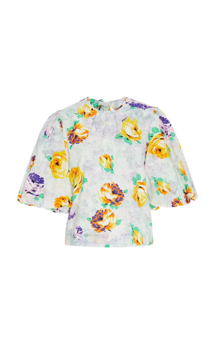 Msgm Floral-print Cotton Top
