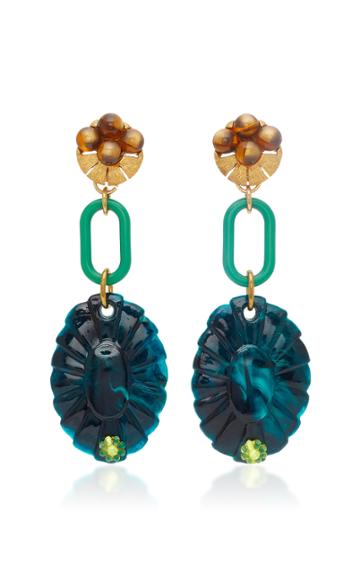 Lulu Frost M'o Exclusive Vintage Tigereye And Beaded Earrings