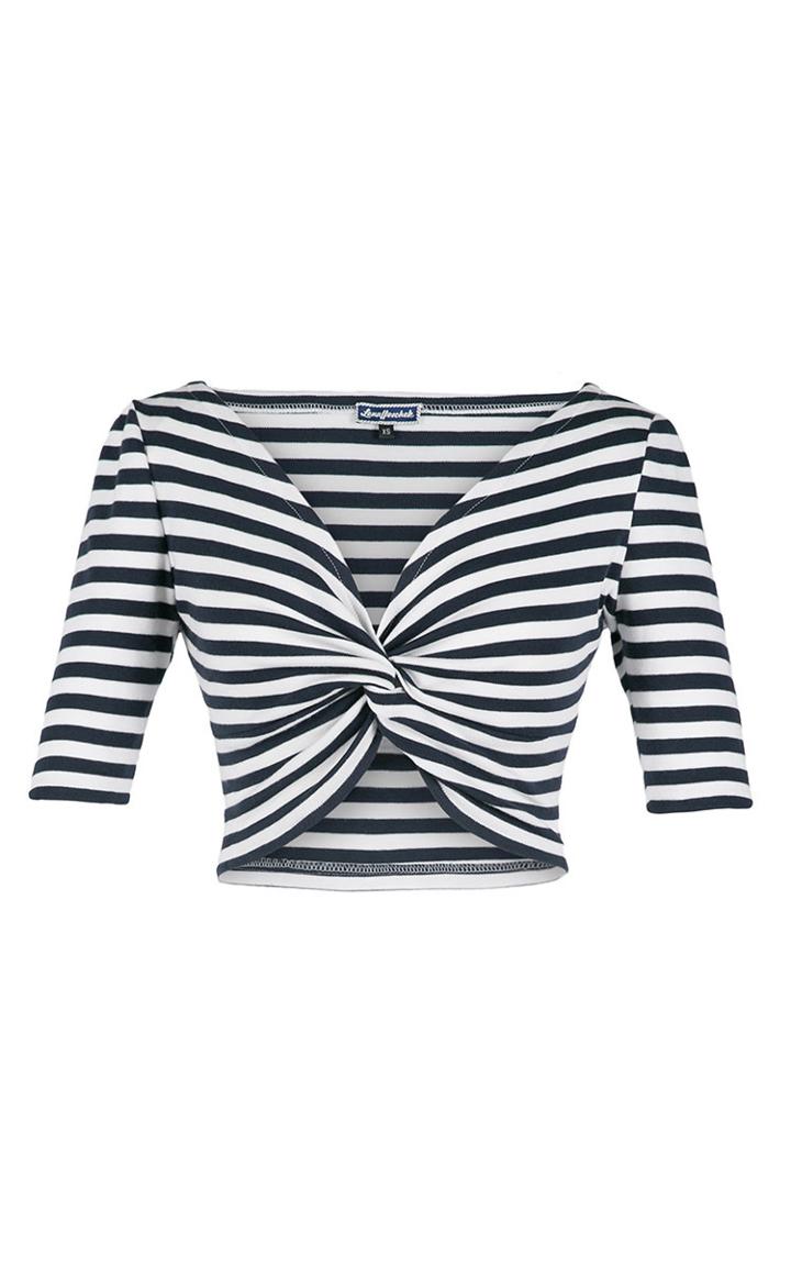 Lena Hoschek Aye Aye Striped Crop Top