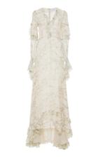 Luisa Beccaria Chiffon Crepon Printed Long Dress