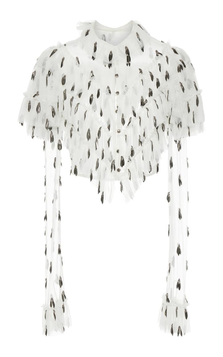 Rodarte Tulle Ruffled Crop Blouse