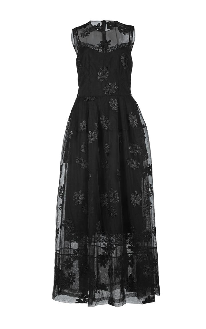 Simone Rocha Embroidered Sleeveless Tulle Bell Dress