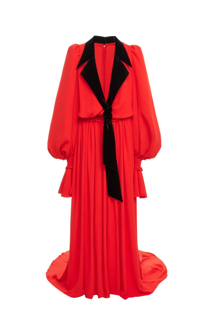 Moda Operandi Balmain Crepe Blazer Gown