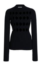 Moda Operandi Victoria Beckham Argyle-cutout Ribbed-knit Wool-blend Sweater